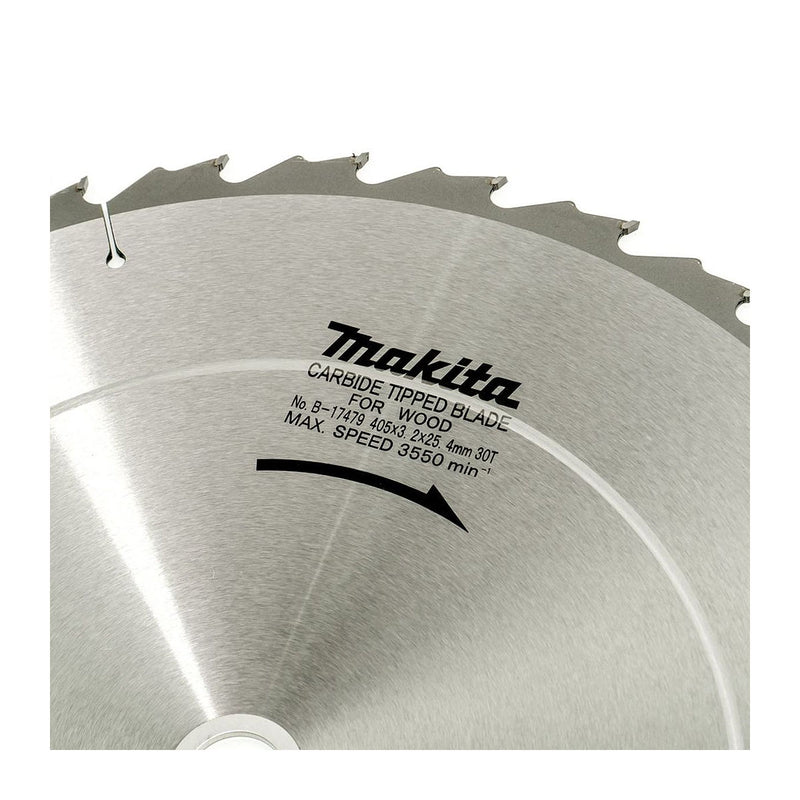 Lưỡi cưa gỗ TCT Makita dòng sản phẩm kinh tế, đường kính 405mm, số răng từ 30-60 kiểu ATAF và ATB, lỗ cốt 25.4mm dùng cho máy cưa bàn ( Cấp 3 sao )