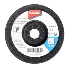 A-85139: Đặc tính AC60P: Chất liệu: A ( Nhôm nâu & Cacbua Silic đen ) - Cỡ hạt: 60 ( Hạt vừa ) - Độ cứng: P ( Cứng )
