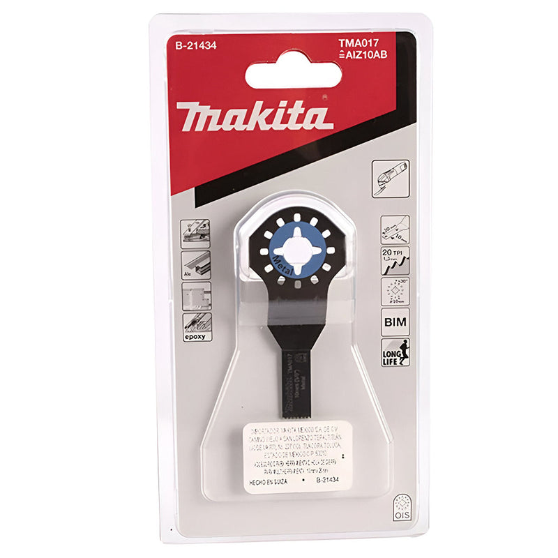 Lưỡi cắt rung Makita B-21434 (TMA017) cắt kim loại và thạch cao, bề rộng lưỡi 10mm, chuẩn Starlock, OIS