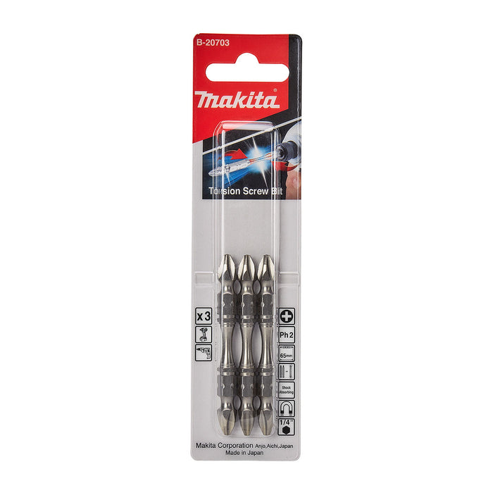 Vĩ 3 mũi vặn vít bake 2 đầu Torsion Makita mũi PH1-PH3, dài từ 65mm-150mm, đuôi lục giác 6.35mm ( 1/4 inch ) ( Cấp 4 sao )