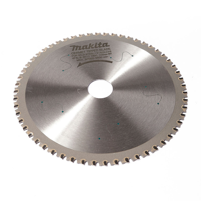 Lưỡi cưa Inox TCT Makita B-23117 đường kính 136mm, 56 răng kiểu FTG, khe Laser giảm rung, lỗ cốt 20mm dùng cho máy cưa đĩa ( Cấp 3 sao )