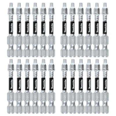 Hộp 50 mũi vặn vít đầu vuông Makita B-26593 kích thước SQ2 x 50mm, đuôi lục giác 6.35mm (1/4 inch)