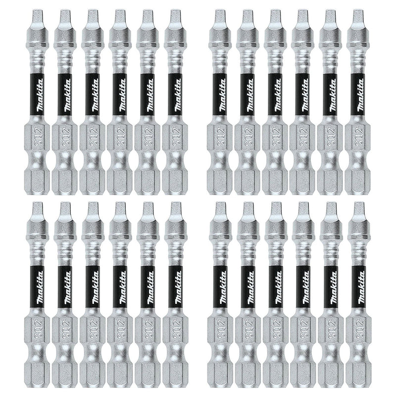 Hộp 50 mũi vặn vít đầu vuông Makita B-26593 kích thước SQ2 x 50mm, đuôi lục giác 6.35mm (1/4 inch)