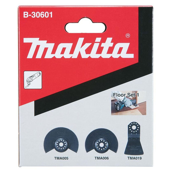 Bộ lưỡi cắt rung 3 chi tiết Makita B-30601 dùng cho gỗ sàn, chuẩn Starlock, OIS