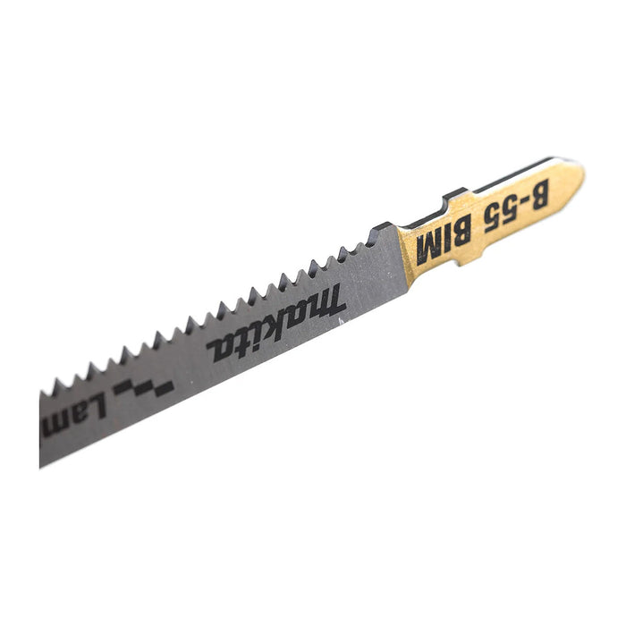 Hộp 5 lưỡi cưa lọng Bi-Metal Makita B-31887 dùng cho ván ép Laminate, nhựa số răng 14 TPI, chiều dài 100mm, đuôi gài kiểu B ( Cấp 3 sao )