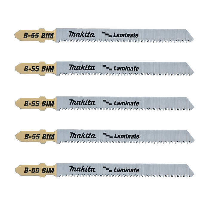 Hộp 5 lưỡi cưa lọng Bi-Metal Makita B-31887 dùng cho ván ép Laminate, nhựa số răng 14 TPI, chiều dài 100mm, đuôi gài kiểu B ( Cấp 3 sao )