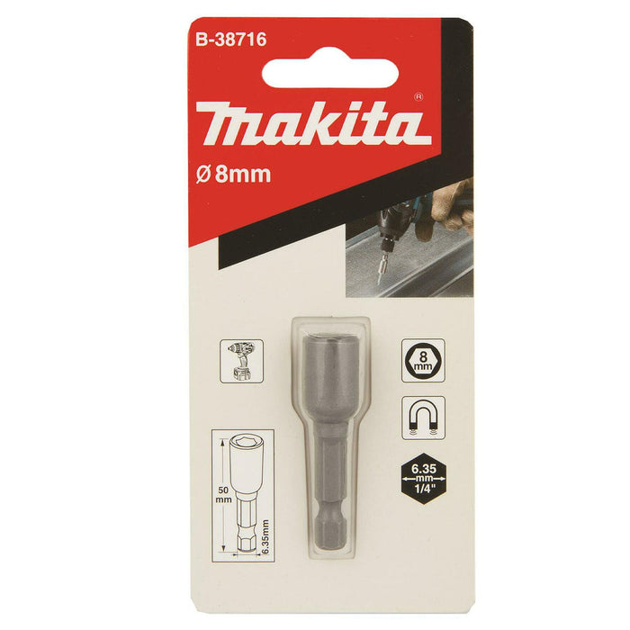 Mũi vít bắn tôn Makita B-38716 kích thước 8mm, chiều dài 50mm, đuôi lục giác 6.35mm ( 1/4 inch )