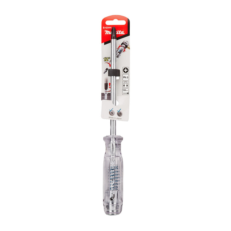 Tua vít đóng đầu vít bake (PH) Makita loại cán cầm trong suốt, kích thước từ PH2 - PH3, chiều dài 125mm và 150mm