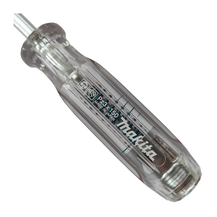 Tua vít đóng đầu vít bake (PZ) Makita loại cán cầm trong suốt, kích thước từ PZ2 - PZ3, chiều dài 125mm và 150mm