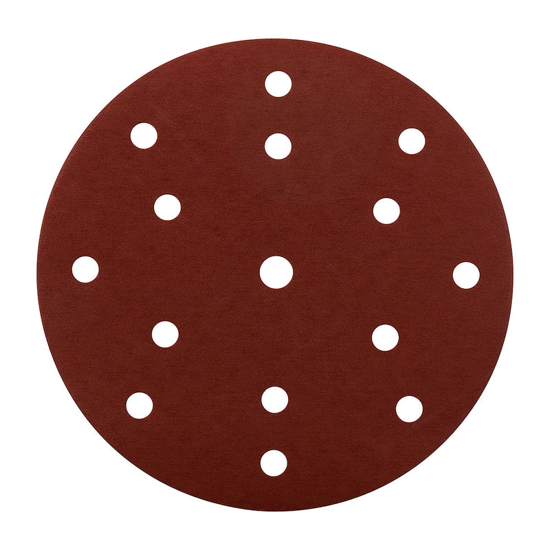 Hộp 10 giấy nhám tròn đục lỗ 150mm ( 6 inch ) Makita B-51493 cho gỗ, sơn, kim loại dùng với đế gai ( Cấp 3 sao )