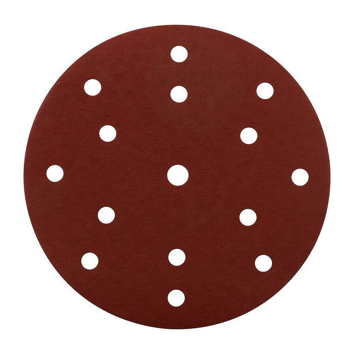 Hộp 10 giấy nhám tròn đục lỗ 150mm ( 6 inch ) Makita B-51493 cho gỗ, sơn, kim loại dùng với đế gai ( Cấp 3 sao )