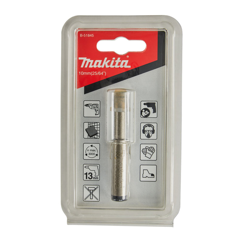 Mũi khoét lỗ kim cương Makita cho đá hoa cương, đá cẩm thạch, ngói sứ đường kính từ 6mm-10mm dùng cho máy khoan đầu kẹp 13mm, khoét khô ( Cấp 3 sao )