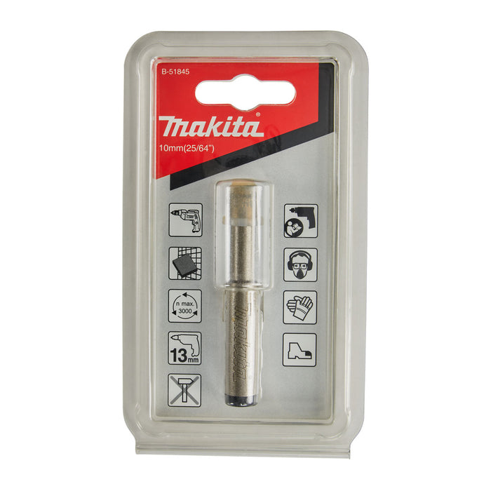 Mũi khoét lỗ kim cương Makita cho đá hoa cương, đá cẩm thạch, ngói sứ đường kính từ 6mm-10mm dùng cho máy khoan đầu kẹp 13mm, khoét khô ( Cấp 3 sao )