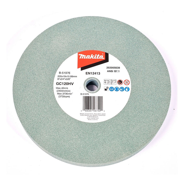 Đá mài kim loại màu 205mm ( 8 inch ) Makita dày 19mm, lỗ cốt 15.88 ( 5/8 inch ) tương thích với máy mài 2 đá ( Cấp 3 sao )