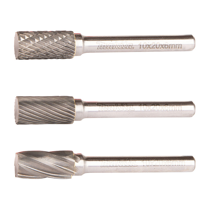 Mũi mài hợp kim Makita hình trụ phẳng (SA), đường kính mũi 10mm đuôi trơn 6mm ( Cấp 3 sao )