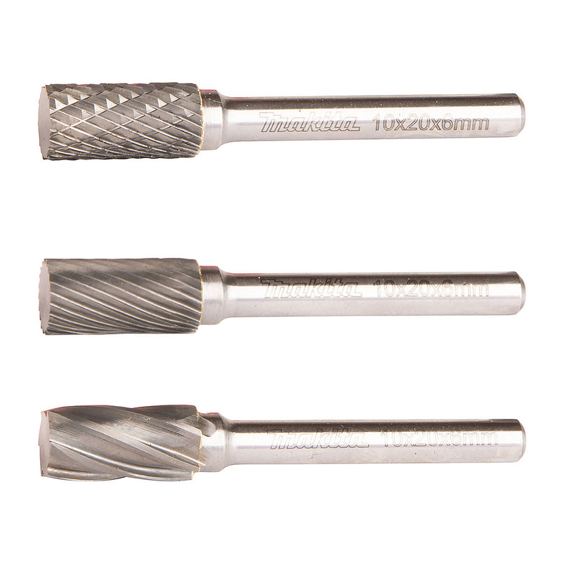 Mũi mài hợp kim Makita hình trụ phẳng (SA), đường kính mũi 10mm đuôi trơn 6mm ( Cấp 3 sao )