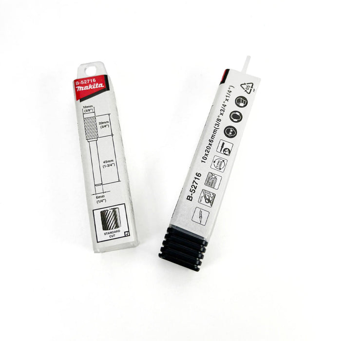 Mũi mài hợp kim Makita hình trụ phẳng (SA), đường kính mũi 10mm đuôi trơn 6mm ( Cấp 3 sao )