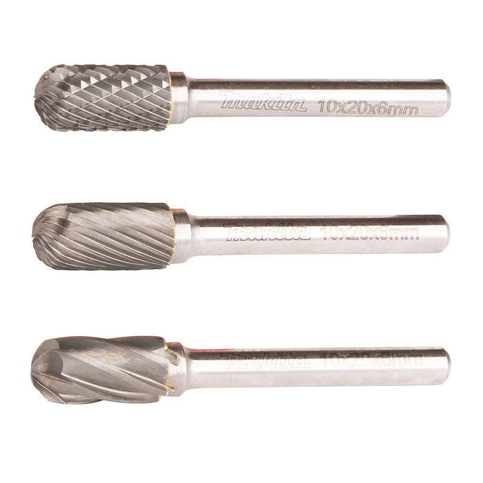 Mũi mài hợp kim Makita hình trụ tròn (SC), đường kính mũi 10mm, đuôi trơn 6mm ( Cấp 3 sao )