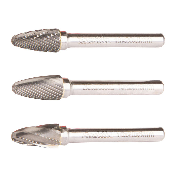 Mũi mài hợp kim Makita hình chóp bầu (SF), đường kính mũi 10mm, đuôi trơn 6mm ( Cấp 3 sao )