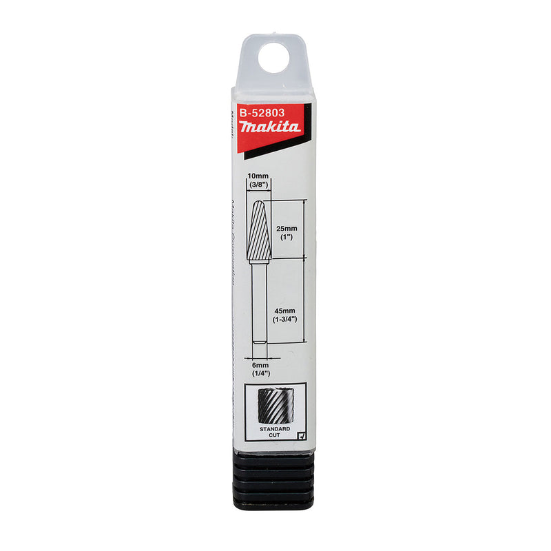 Mũi mài hợp kim Makita hình chóp phẳng (SL), đường kính mũi 10mm, đuôi trơn 6mm ( Cấp 3 sao )
