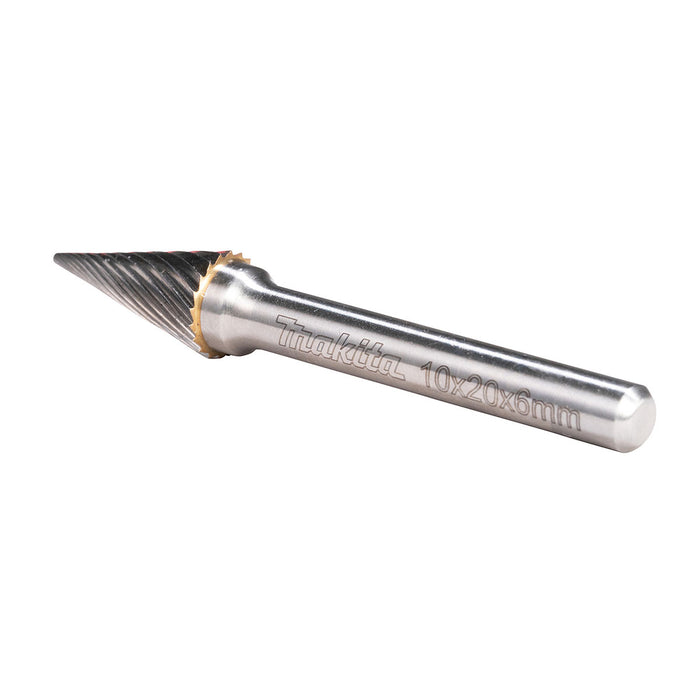 Mũi mài hợp kim Makita hình chóp nhọn (SM), đường kính mũi 10mm, đuôi trơn 6mm ( Cấp 3 sao )