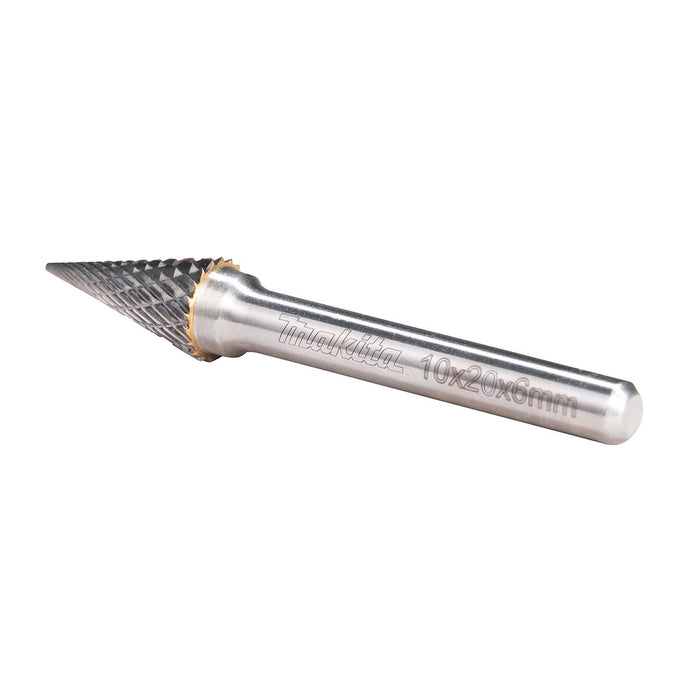 Mũi mài hợp kim Makita hình chóp nhọn (SM), đường kính mũi 10mm, đuôi trơn 6mm ( Cấp 3 sao )