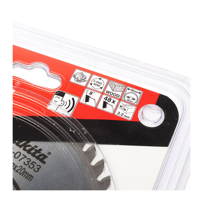 Lưỡi cưa gỗ TCT Makita đường kính 165mm, số răng từ 28-48 kiểu ATB, lỗ cốt 20mm dùng cho máy cưa đĩa cắt sâu ( Cấp 3 sao )