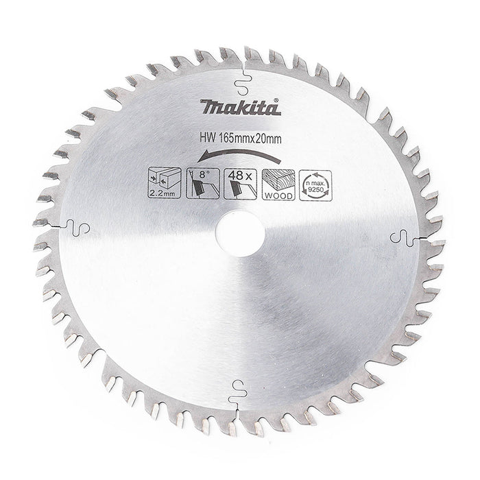 Lưỡi cưa gỗ TCT Makita đường kính 165mm, số răng từ 28-48 kiểu ATB, lỗ cốt 20mm dùng cho máy cưa đĩa cắt sâu ( Cấp 3 sao )