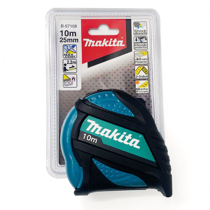 Thước cuộn thép bọc cao su chống sốc Makita B-57168 chiều dài 10m