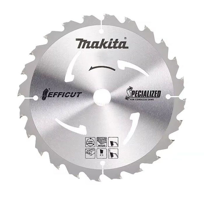 Lưỡi cưa gỗ và ván ép MDF TCT Makita công nghệ Efficut đường kính 165mm số răng từ 25-56, kiểu ATAFR, lỗ cốt 20mm dùng cho máy cưa đĩa ( Cấp 5 sao )