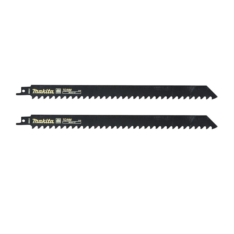 Hộp 2 lưỡi cưa kiếm TC/HM Makita B-63585 dùng cho bê tông khí, gạch mềm, epoxy số răng 3 TPI, chiều dài 305mm ( Cấp 3 sao )