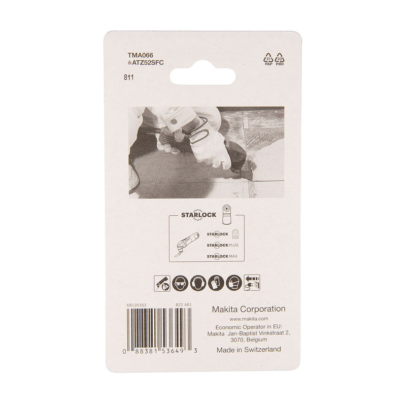 Lưỡi cắt rung lóc gạch và các chất kết dính HCS Makita đường kính 52mm, chuẩn Starlock ( Cấp 3 sao )
