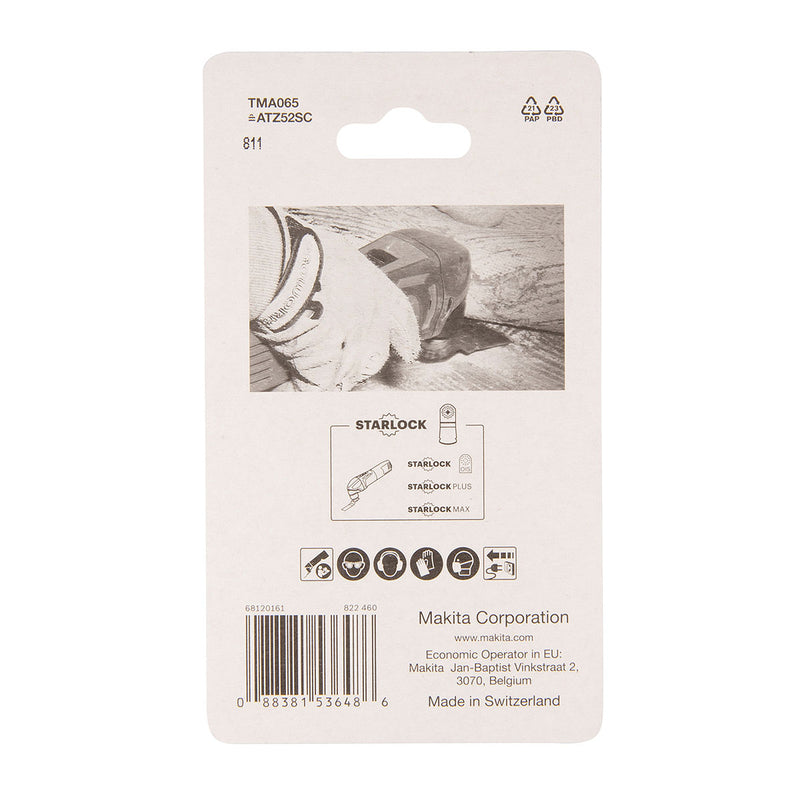Lưỡi cắt rung lóc gạch và các chất kết dính HCS Makita đường kính 52mm, chuẩn Starlock ( Cấp 3 sao )