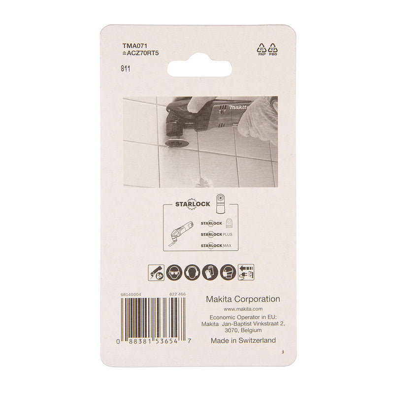 Lưỡi cắt rung gạch tường, mạch hồ TC/HM Makita đường kính từ 70mm-85mm, chuẩn Starlock (Cấp 3 sao)