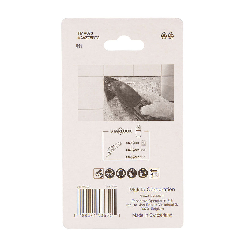 Lưỡi chà nhám gạch, mạch hồ TC/HM Makita đường kính từ 78mm-90mm, chuẩn Starlock (Cấp 3 sao)