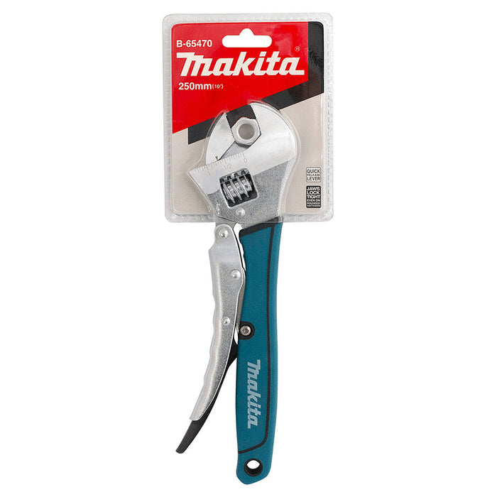 Mỏ lết có tay bóp khóa hàm Makita B-65470 chiều dài 250mm, khả năng mở hàm tối đa 35mm