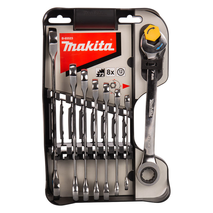 Bộ cờ lê vòng miệng tự động 8 chi tiết Makita B-65523 kích thước từ 8mm - 19mm