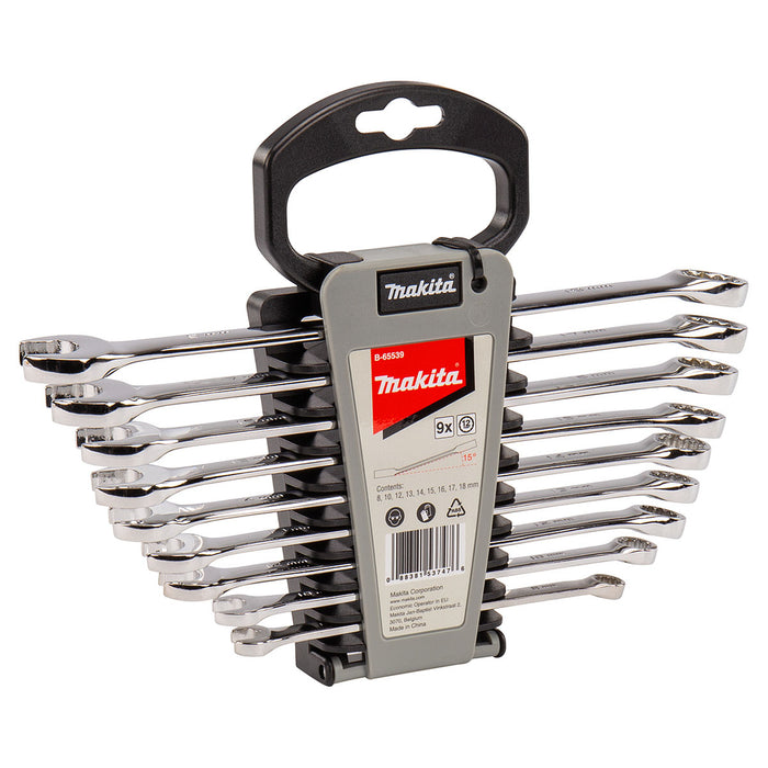 Bộ cờ lê vòng miệng 9 chi tiết Makita B-65539 kích thước từ 8mm - 18mm