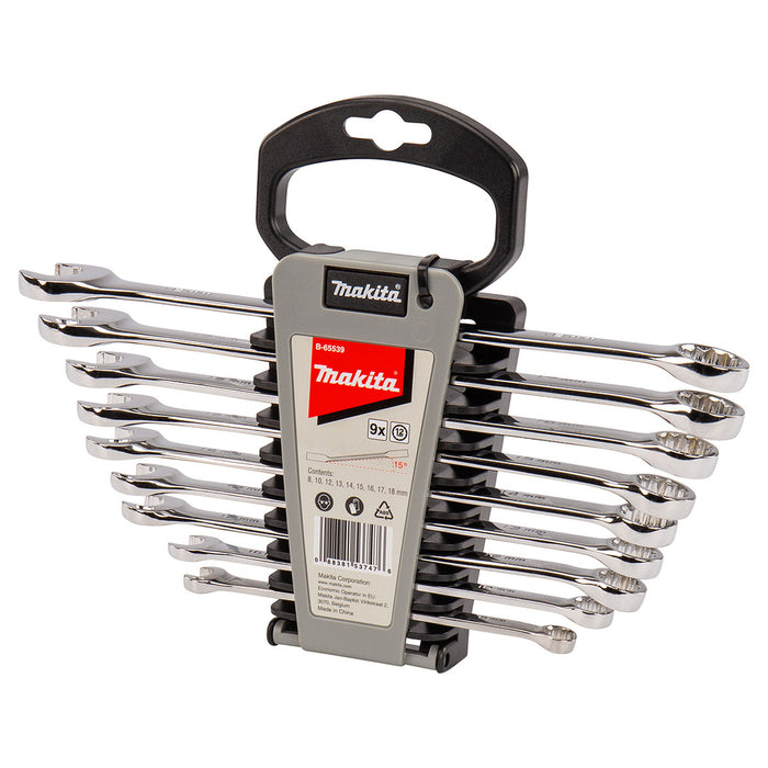 Bộ cờ lê vòng miệng 9 chi tiết Makita B-65539 kích thước từ 8mm - 18mm