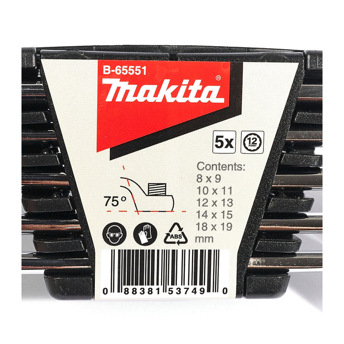 Bộ cờ lê 2 đầu vòng 5 chi tiết Makita B-65551