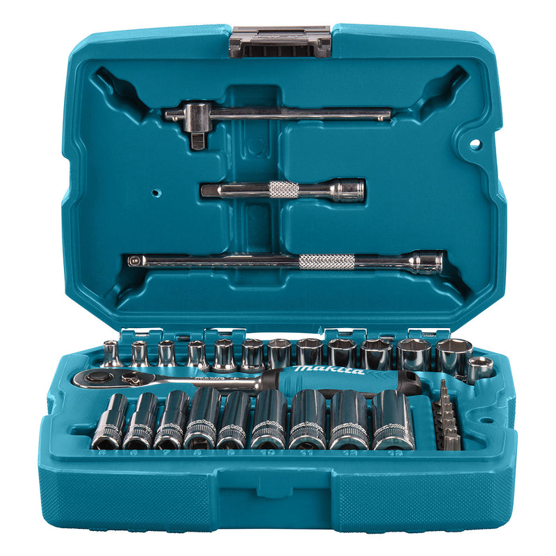 Bộ đầu tuýp và cần siết tự động 34 chi tiết Makita B-65567 cốt 1/4 inch