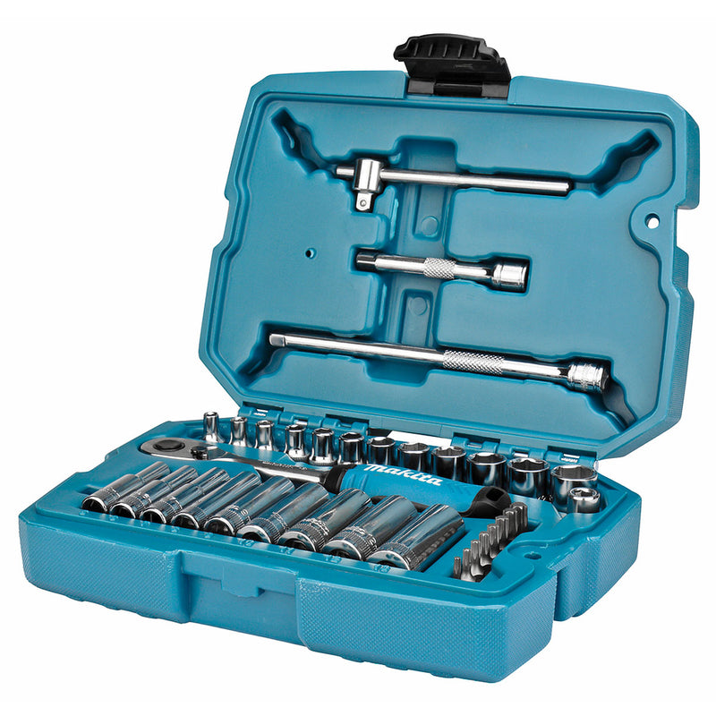 Bộ đầu tuýp và cần siết tự động 34 chi tiết Makita B-65567 cốt 1/4 inch