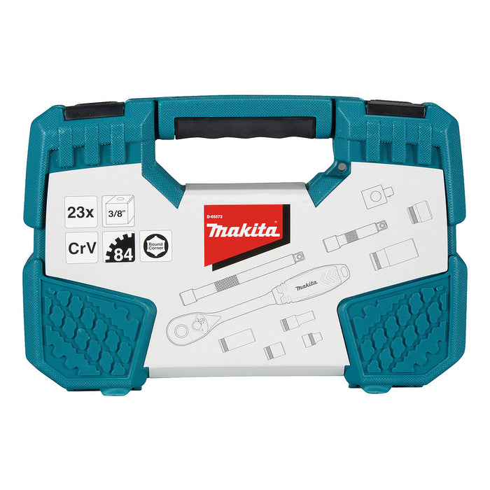 Bộ đầu tuýp và cần siết tự động 23 chi tiết Makita B-65573 cốt 3/8 inch