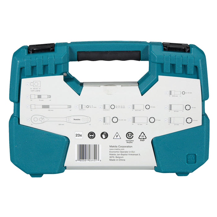 Bộ đầu tuýp và cần siết tự động 23 chi tiết Makita B-65573 cốt 3/8 inch