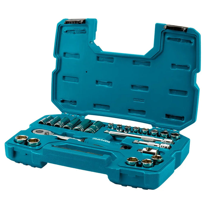 Bộ đầu tuýp và cần siết tự động 23 chi tiết Makita B-65573 cốt 3/8 inch