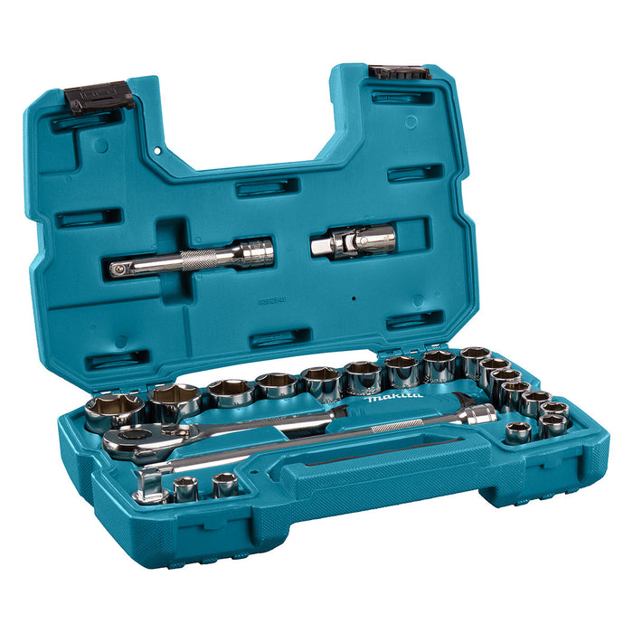 Bộ đầu tuýp và cần siết tự động 23 chi tiết Makita B-65589 cốt 1/2 inch