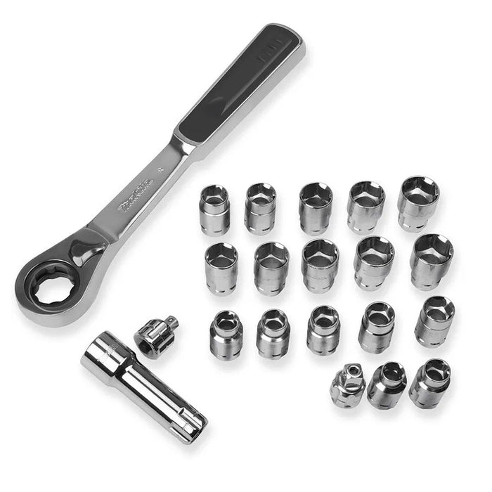 Bộ đầu tuýp và cần siết tự động xuyên tâm 21 chi tiết Makita B-65604