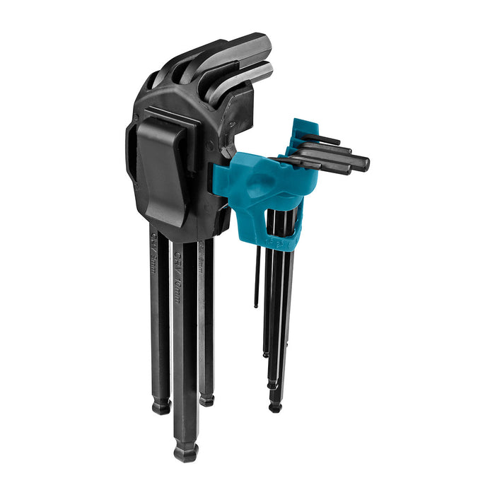 Bộ lục giác đầu bi hệt mét 9 chi tiết Makita B-65894 kích thước từ 1.5mm - 10mm