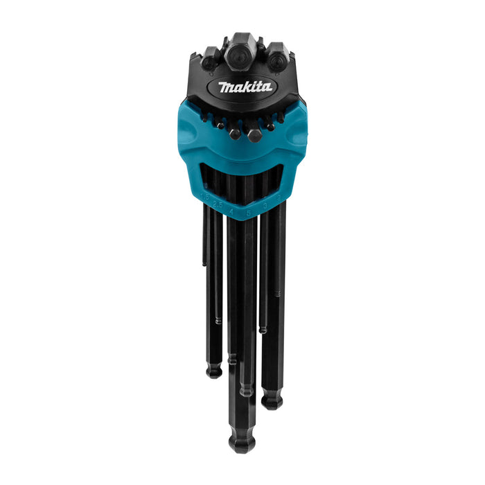 Bộ lục giác đầu bi hệt mét 9 chi tiết Makita B-65894 kích thước từ 1.5mm - 10mm