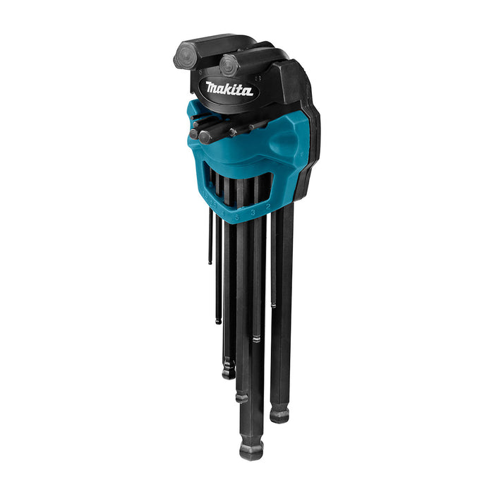 Bộ lục giác đầu bi hệt mét 9 chi tiết Makita B-65894 kích thước từ 1.5mm - 10mm